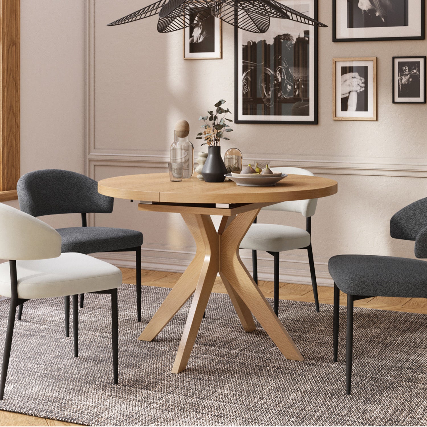 Renzo Extending Modern Dining Table – Narciso Oak