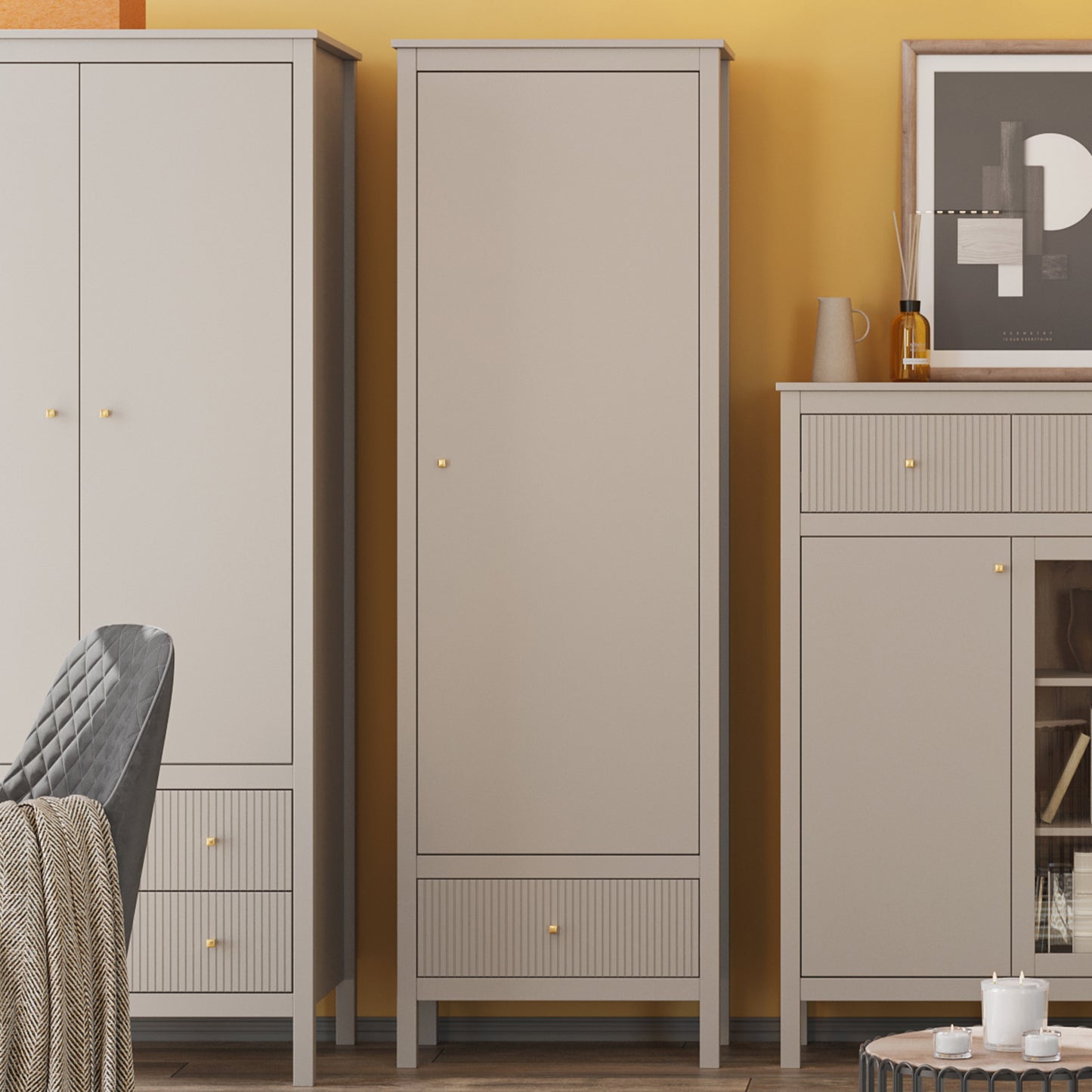 Kleo Tall Shelving Storage Unit with 1 Door