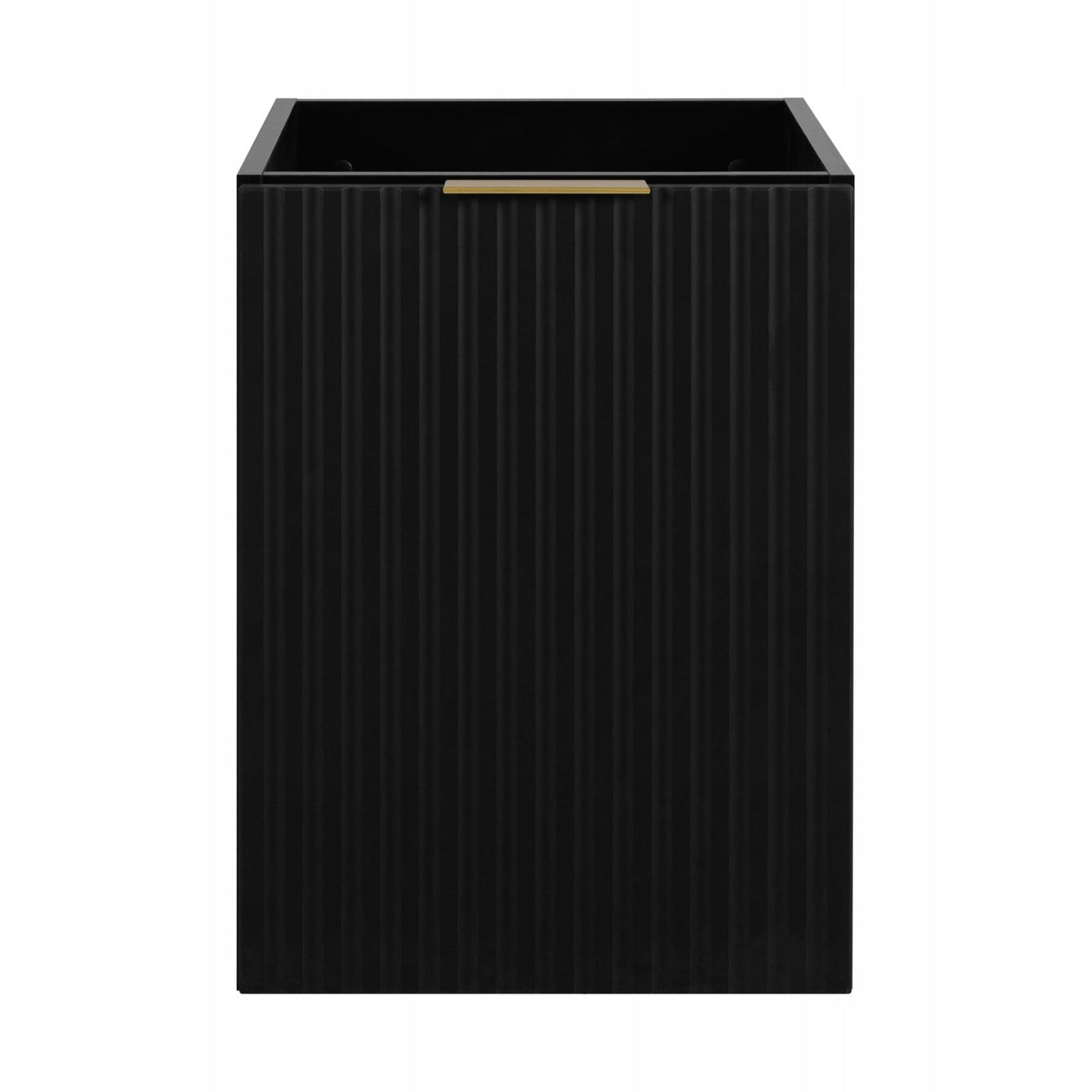 Flow 1 Door Fluted Bathroom Vanity Cabinet with Worktop 40cm - Black