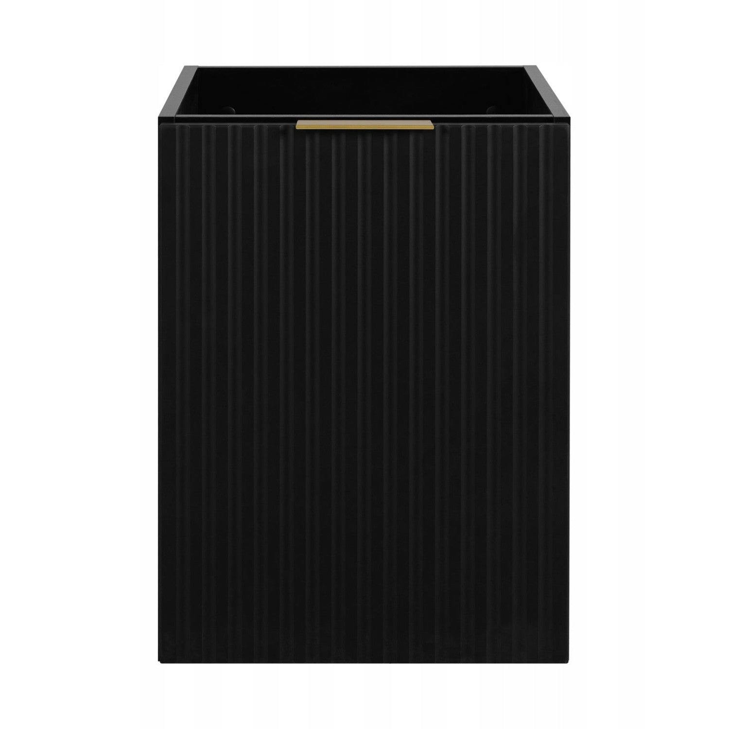 Flow 1 Door Fluted Bathroom Vanity Cabinet with Worktop 40cm - Black