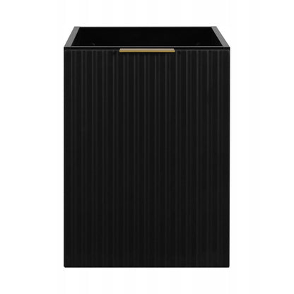 Flow 1 Door Fluted Bathroom Vanity Cabinet with Worktop 40cm - Black