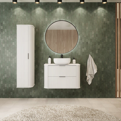 Elegance Glamour Style 2 Drawer Bathroom Wall Vanity Cabinet 60cm - White