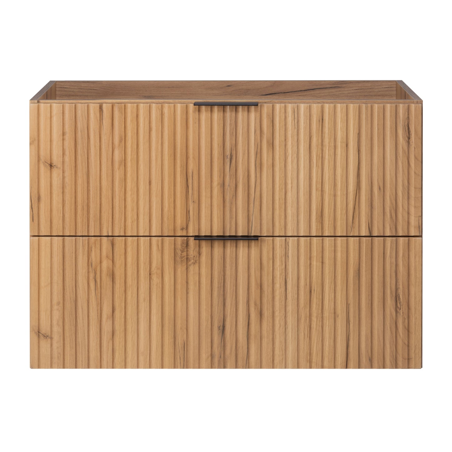 Flow 2 Drawer Bathroom Vanity Cabinet 80cm - Gold Craft Oak