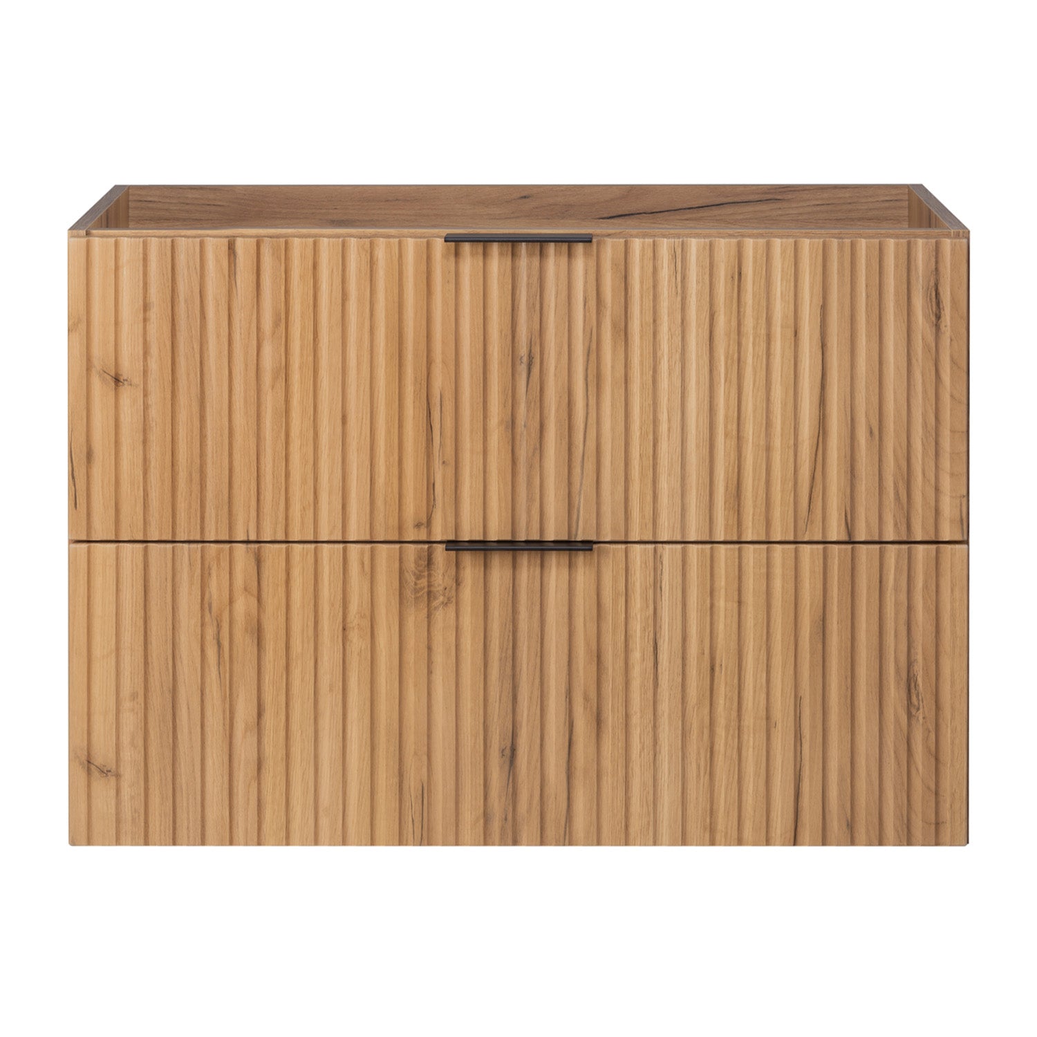 Flow 2 Drawer Bathroom Vanity Cabinet 80cm - Gold Craft Oak