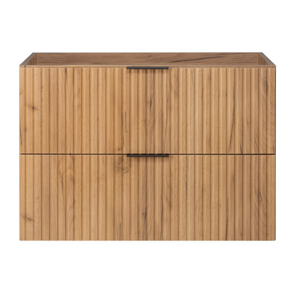 Flow 2 Drawer Bathroom Vanity Cabinet 80cm - Gold Craft Oak