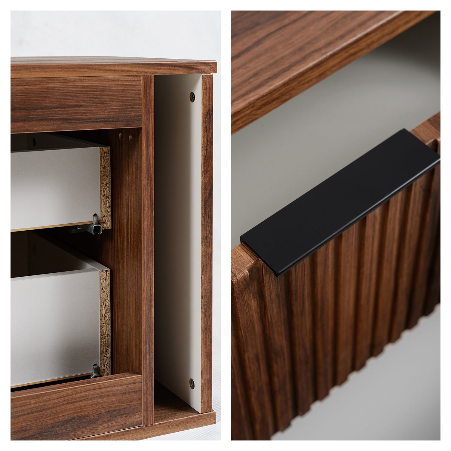 Elegance Glamour Style 2 Drawer Bathroom Vanity Cabinet 120cm - Walnut
