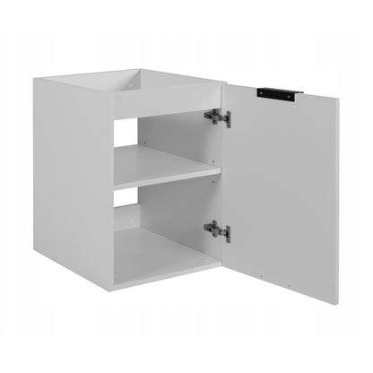 Flow 1 Door Fluted Bathroom Vanity Cabinet with Worktop 40cm - White