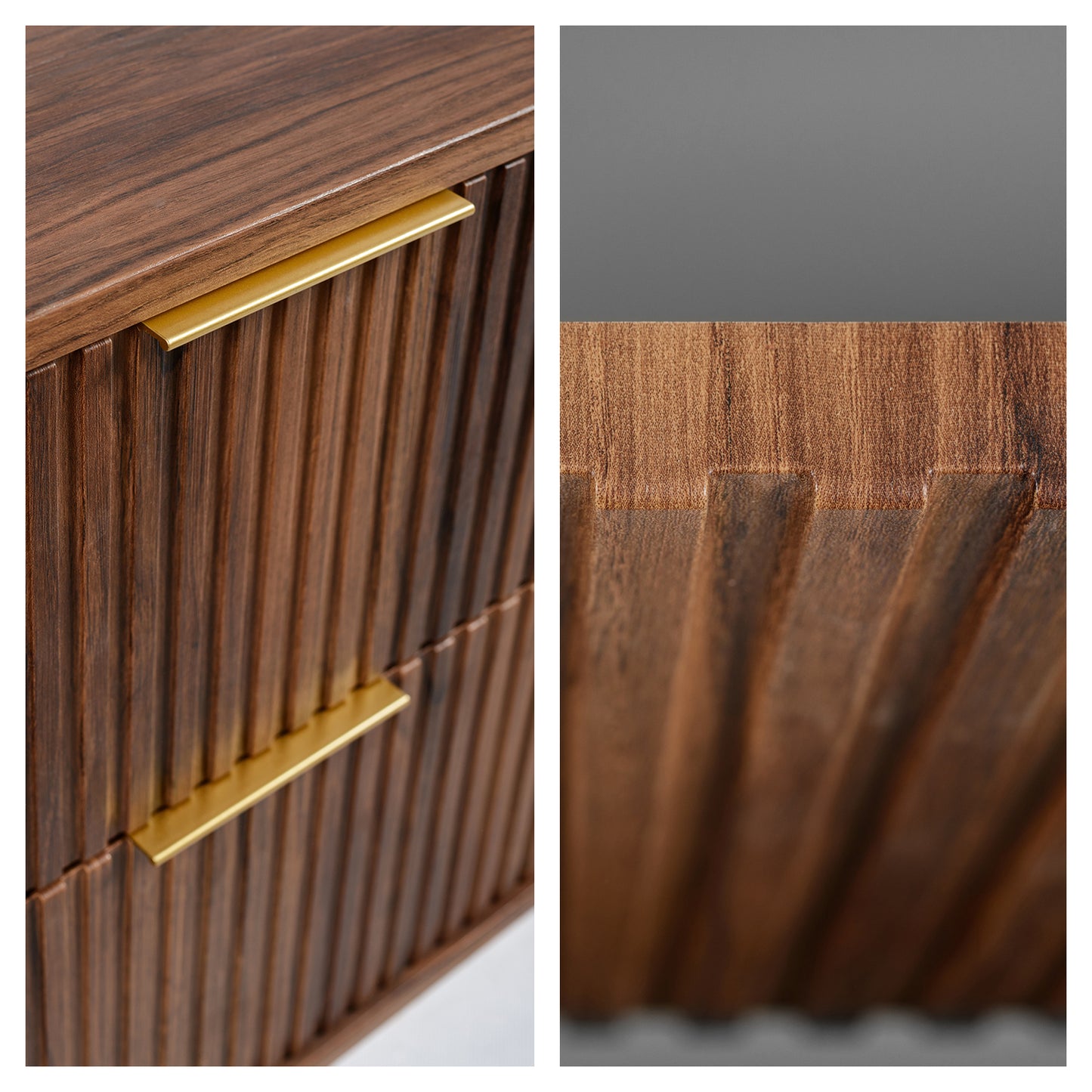 Elegance Glamour Style 2 Drawer Bathroom Vanity Cabinet 120cm - Walnut