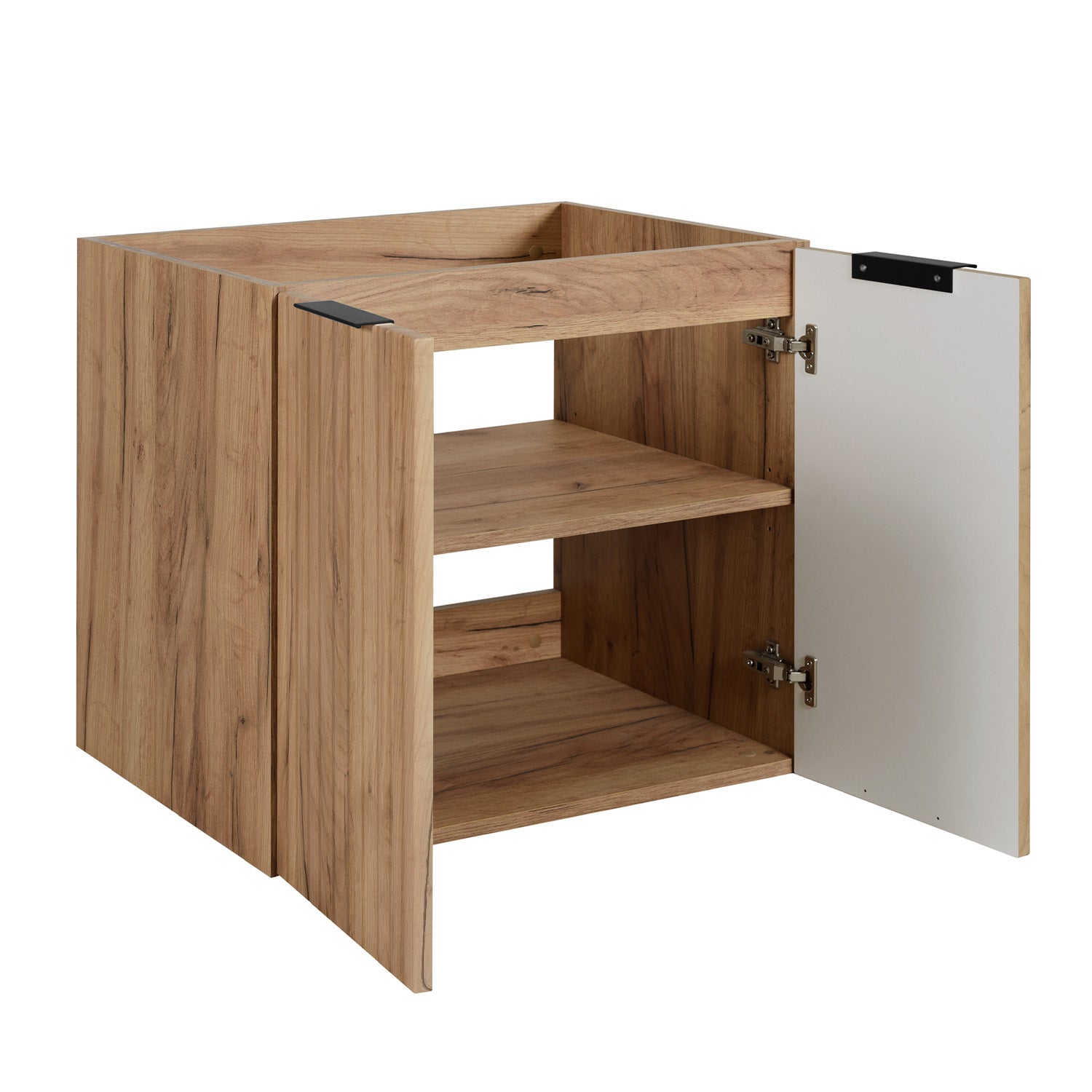 Flow 2 Door Bathroom Vanity Cabinet 60cm with 2 Shelves - Gold Craft Oak
