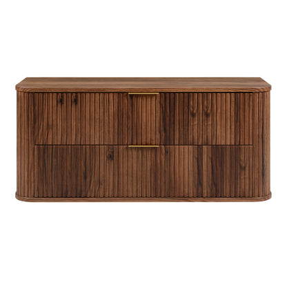 Elegance Glamour Style 2 Drawer Bathroom Vanity Cabinet 120cm - Walnut