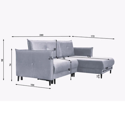 Haiti Corner Sofa Bed with Storage-Green