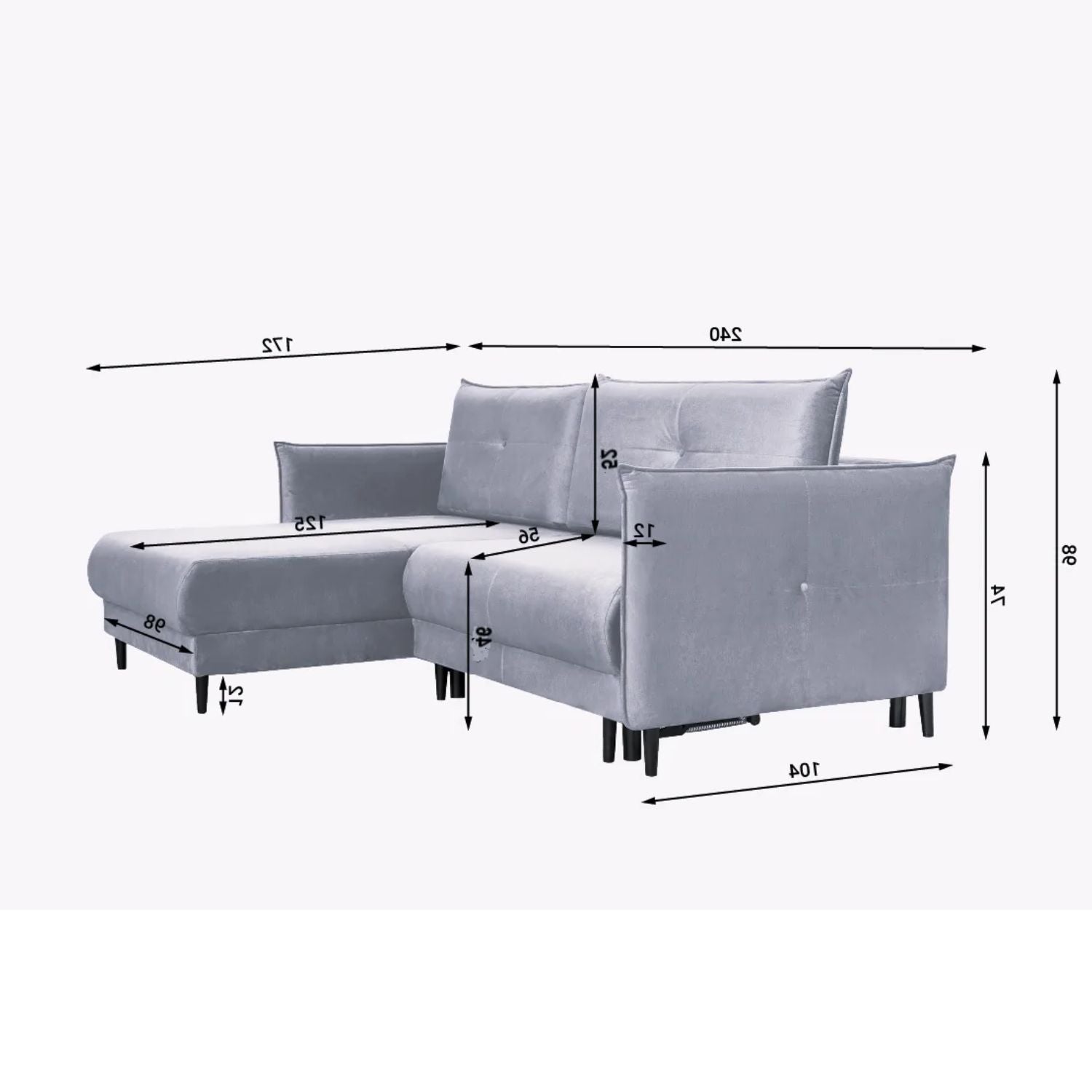 Haiti Corner Sofa Bed with Storage-Green