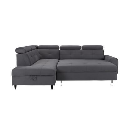 Matras Corner Sofa Bed with Storage- Dark Grey