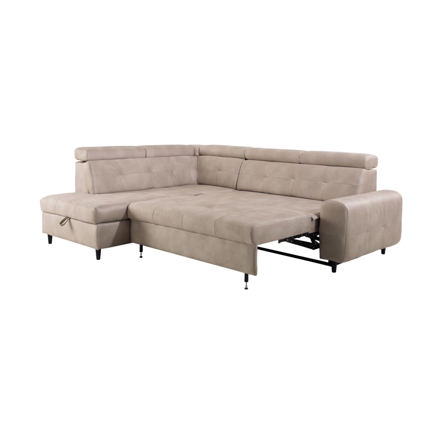 Matras Corner Sofa Bed with Storage- Beige