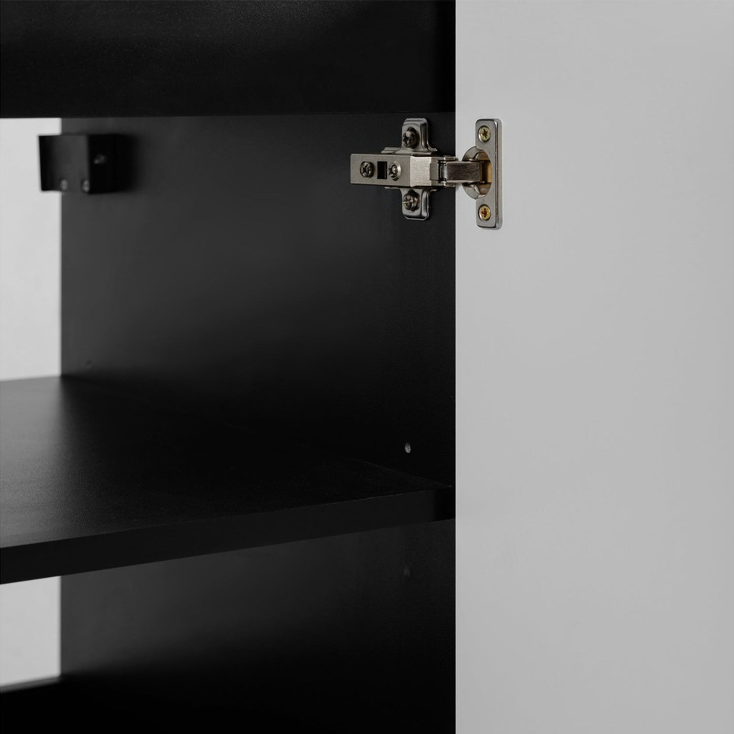 Flow 1 Door Fluted Bathroom Vanity Cabinet 40cm - Black