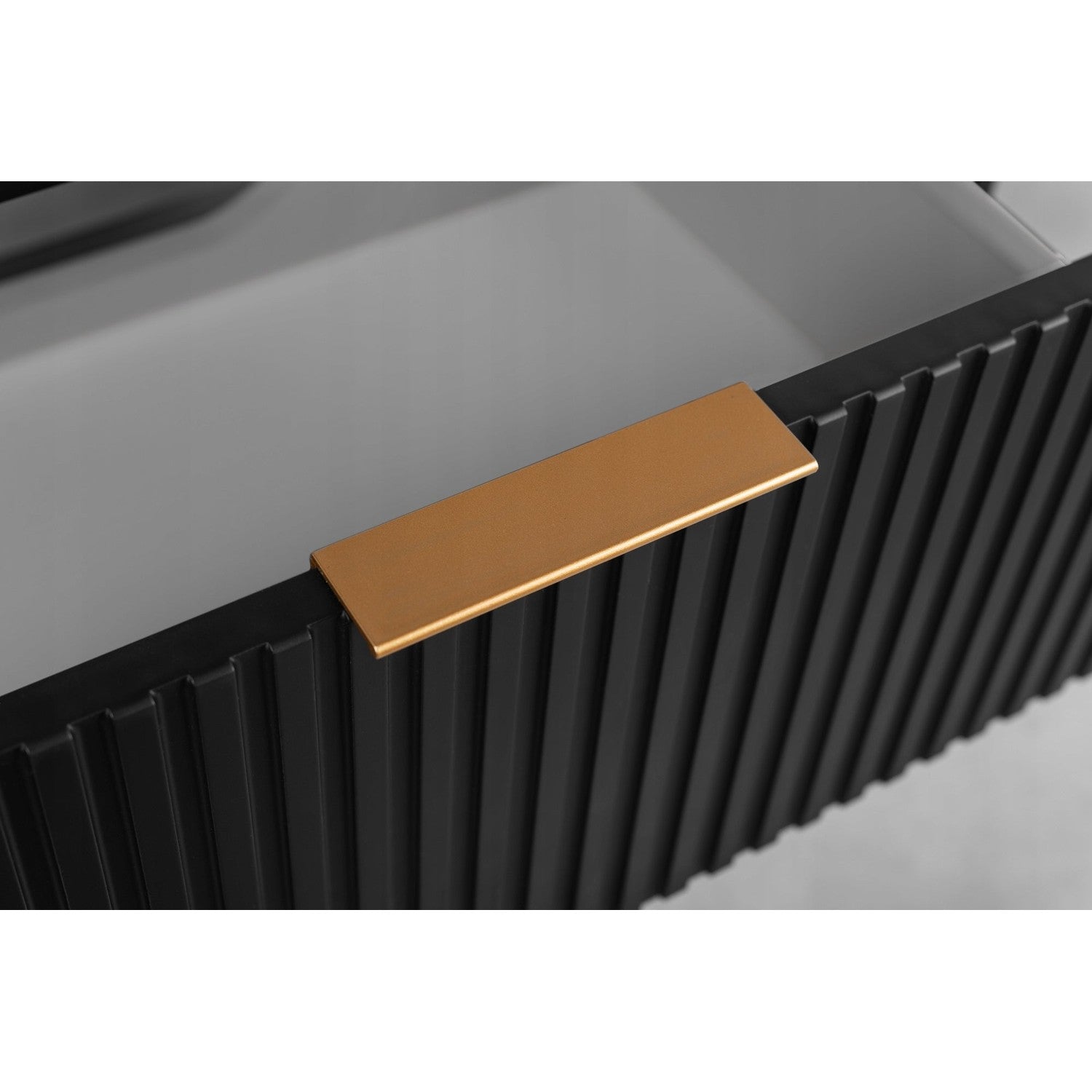 Elegance Glamour Style 2 Drawer Bathroom Wall Vanity Cabinet 60cm - Black