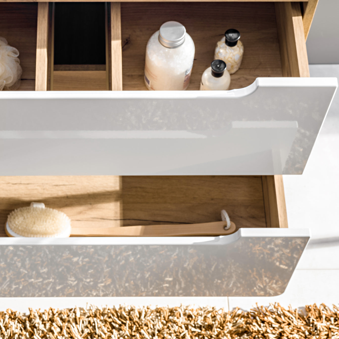 Aruba Modern Wall-Mounted 60 cm Bathroom Vanity Unit with Basin - White / Oak Craft