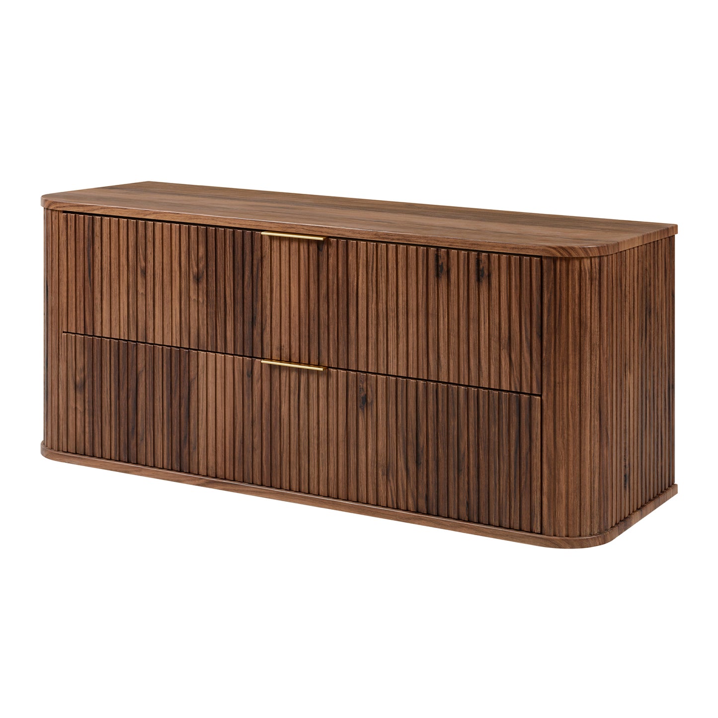 Elegance Glamour Style 2 Drawer Bathroom Vanity Cabinet 120cm - Walnut