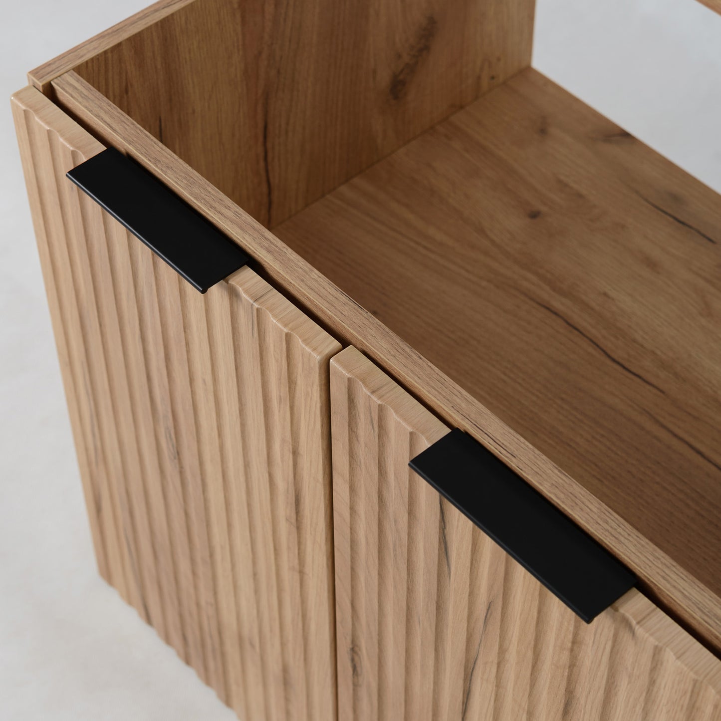 Flow 2 Door Bathroom Vanity Cabinet 80cm with 2 Shelves - Gold Craft Oak