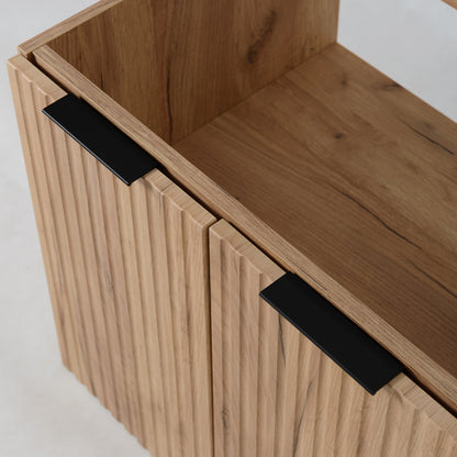 Flow 2 Door Bathroom Vanity Cabinet 80cm with 2 Shelves - Gold Craft Oak