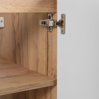 Flow 2 Door Bathroom Vanity Cabinet 80cm with 2 Shelves - Gold Craft Oak