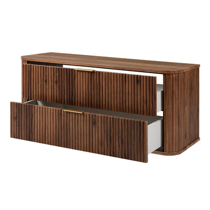 Elegance Glamour Style 2 Drawer Bathroom Vanity Cabinet 120cm - Walnut