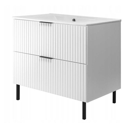Flow Standing Bathroom Vanity Cabinet with Basin 80cm - White