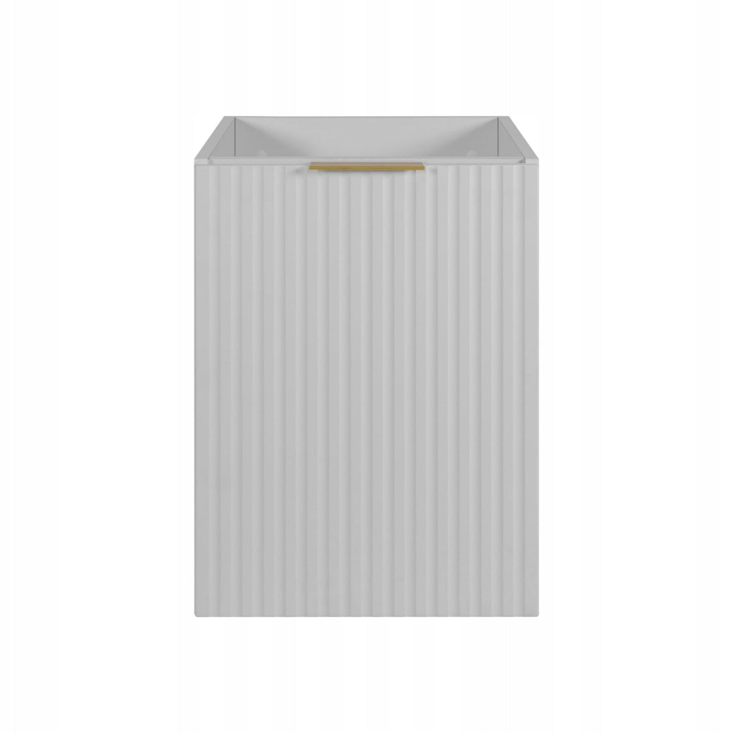 Flow 1 Door Fluted Bathroom Vanity Cabinet with Worktop 40cm - White