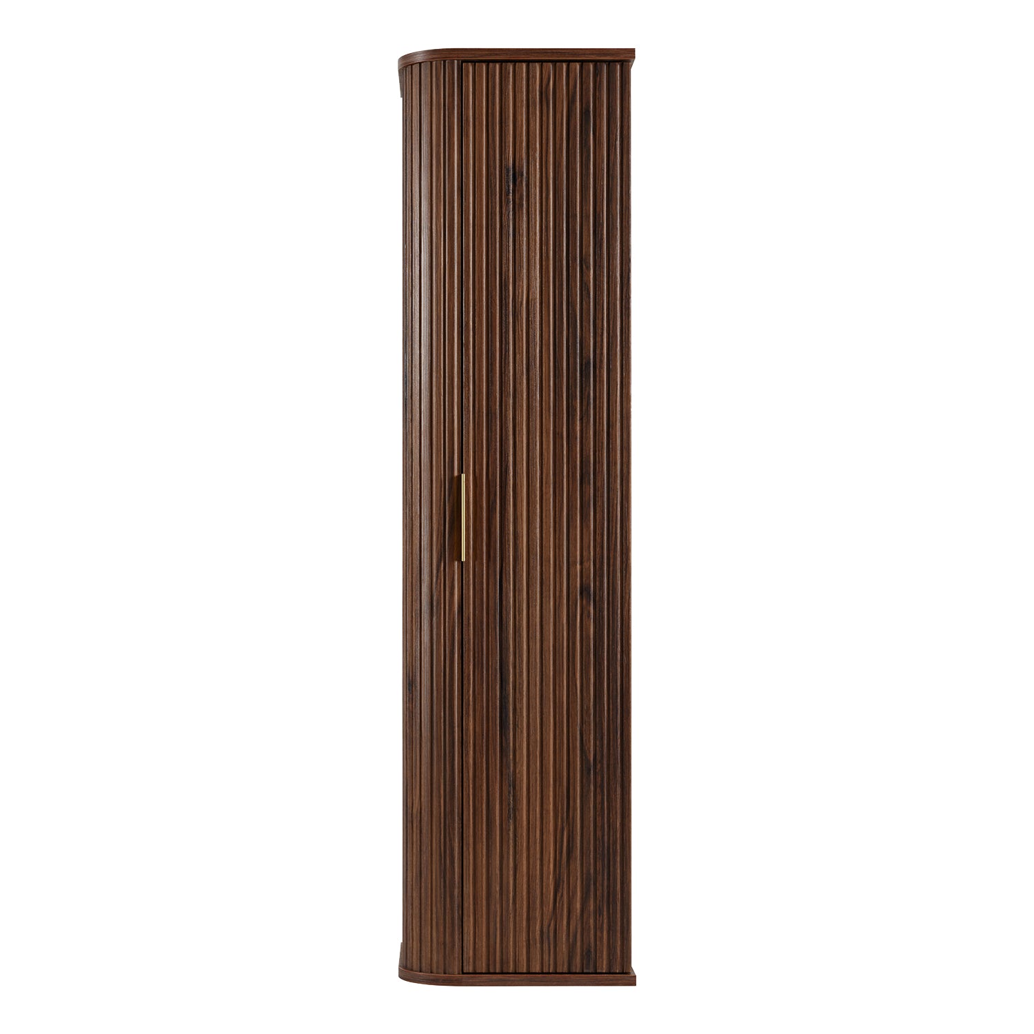 Elegance Glamour Style Tall Bathroom Wall Cabinet - Walnut