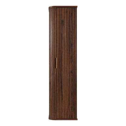 Elegance Glamour Style Tall Bathroom Wall Cabinet - Walnut