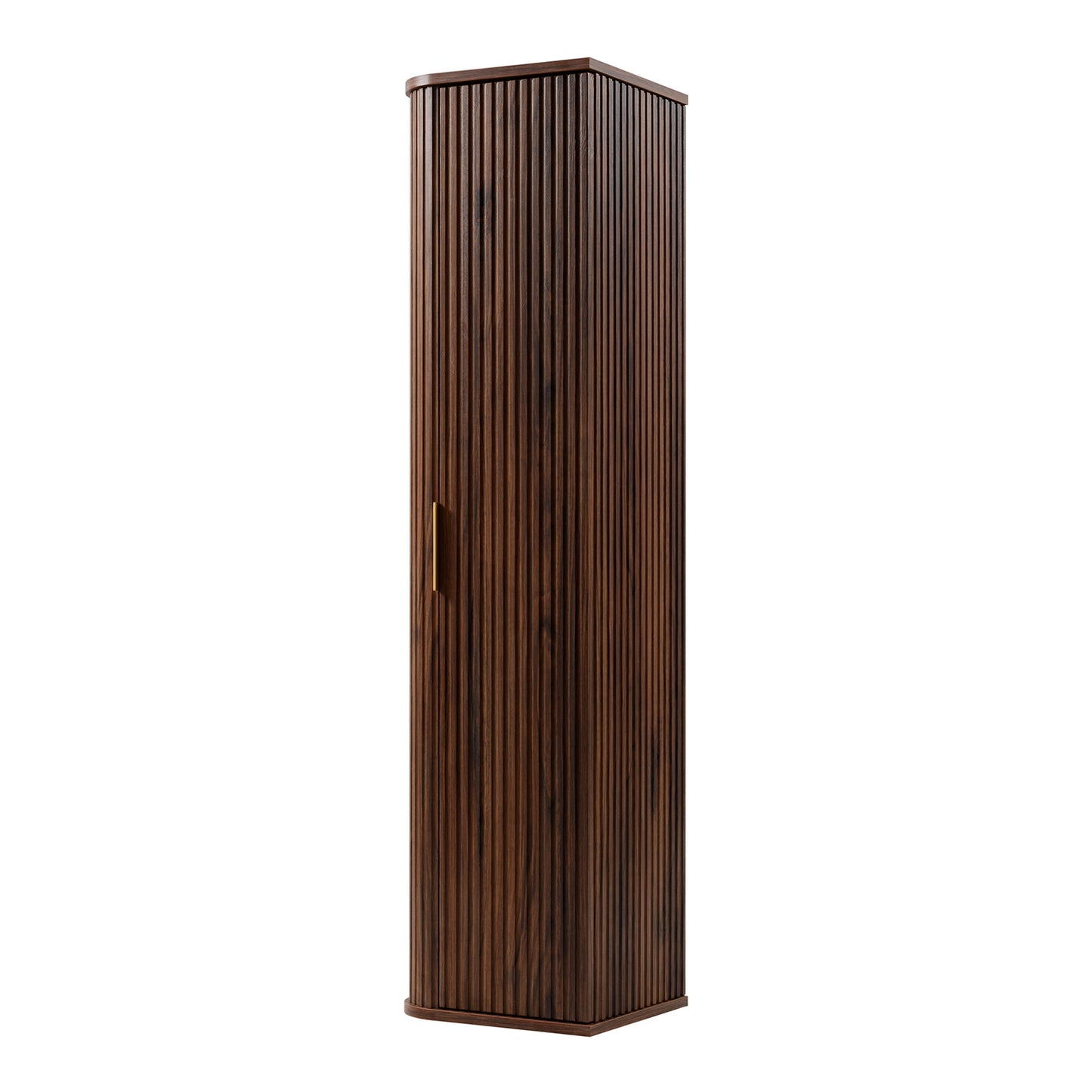 Elegance Glamour Style Tall Bathroom Wall Cabinet - Walnut