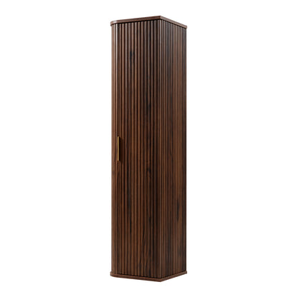 Elegance Glamour Style Tall Bathroom Wall Cabinet - Walnut