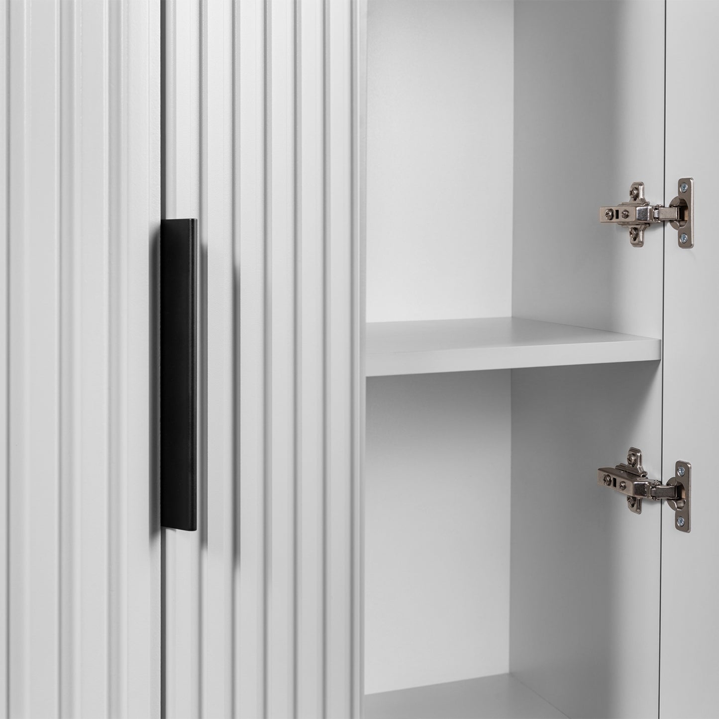 Elegance Glamour Style 2 Bathroom Wall Cabinets Set 35cm & 120cm - White