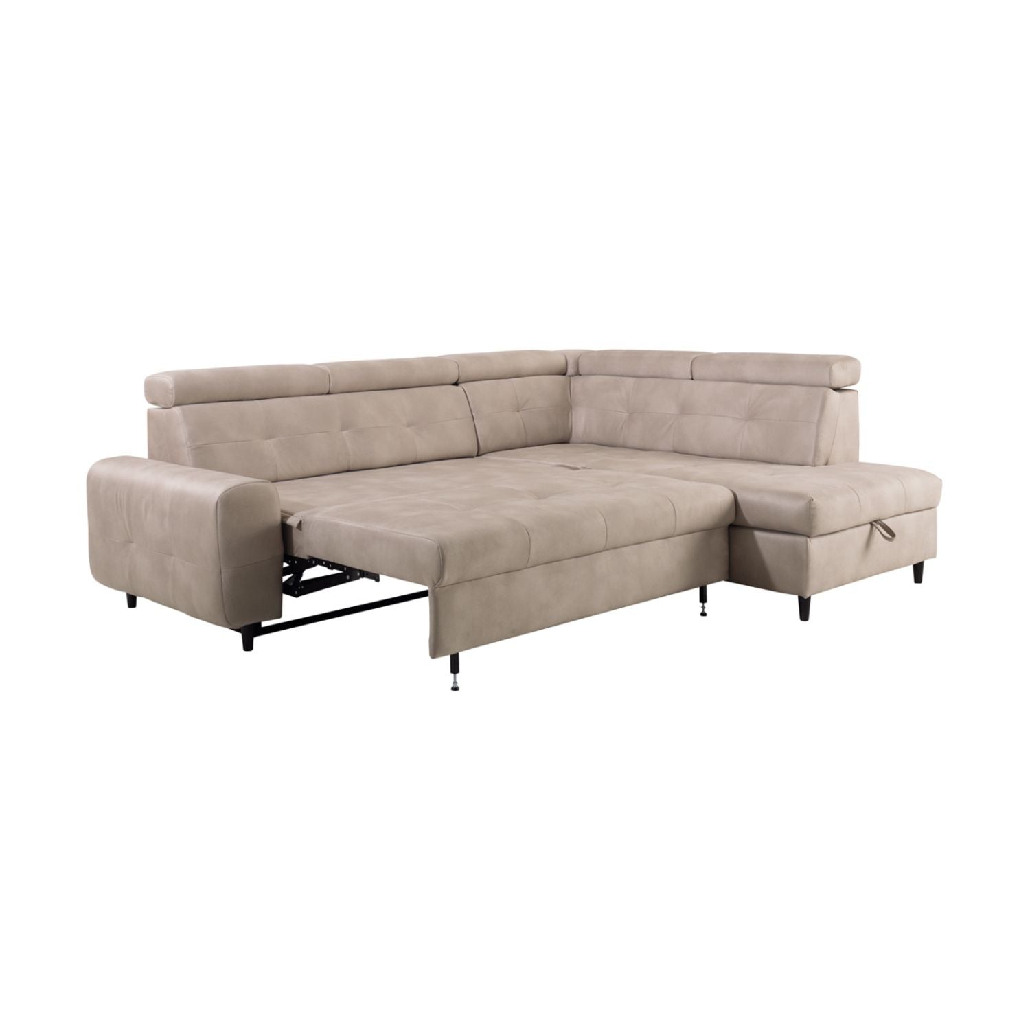 Matras Corner Sofa Bed with Storage- Beige