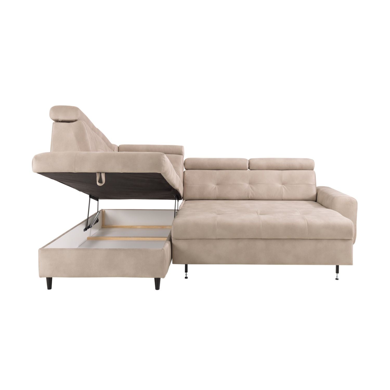 Matras Corner Sofa Bed with Storage- Beige