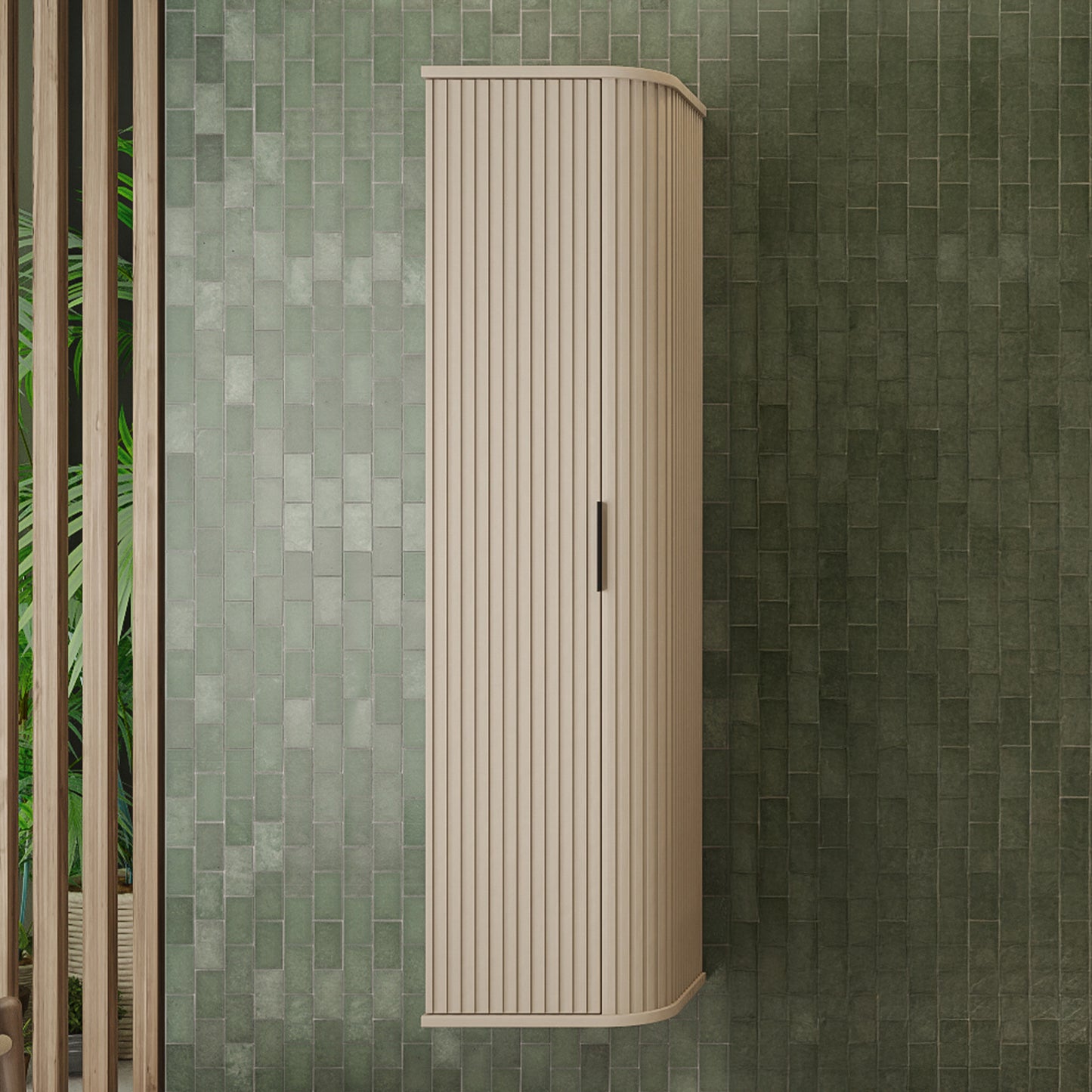 Elegance Glamour Style Tall Bathroom Wall Cabinet - Cashmere