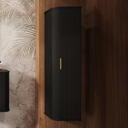 Elegance Glamour Style Tall Bathroom Wall Cabinet - Black