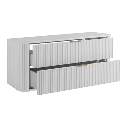 Elegance Glamour Style 2 Bathroom Wall Cabinets Set 35cm & 120cm - White