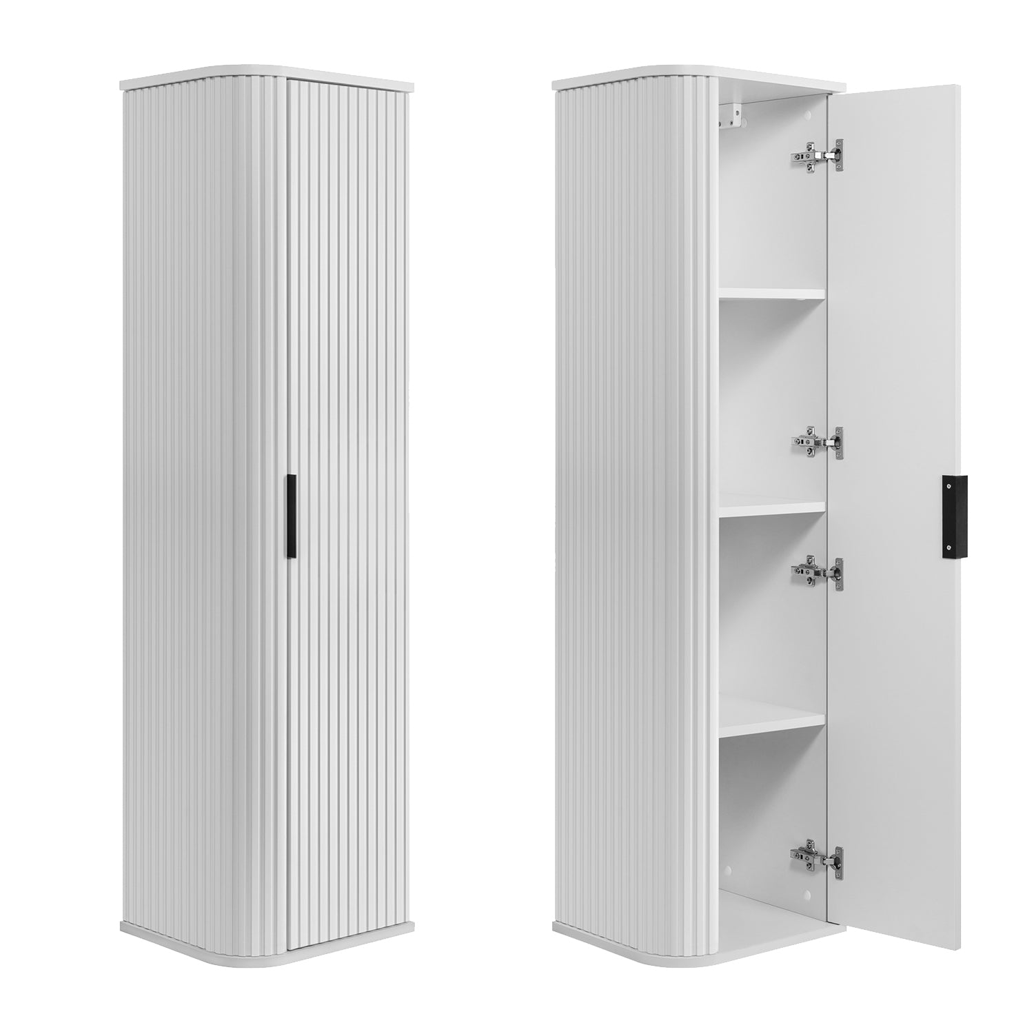 Elegance Glamour Style 2 Bathroom Wall Cabinets Set 35cm & 120cm - White