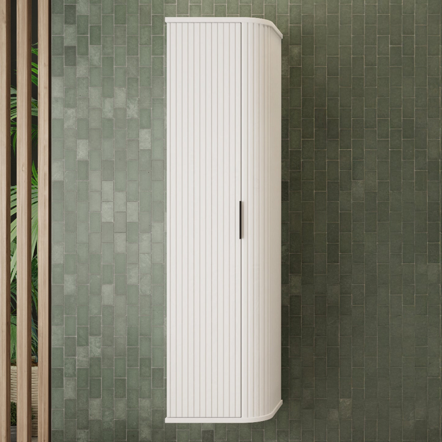 Elegance Glamour Style Tall Bathroom Wall Cabinet - White