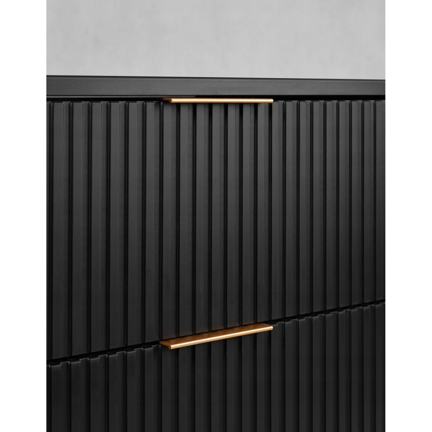 Elegance Glamour Style 2 Bathroom Wall Cabinets Set 35cm & 120cm - Black
