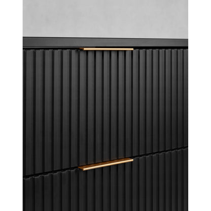 Elegance Glamour Style 2 Bathroom Wall Cabinets Set 35cm & 120cm - Black