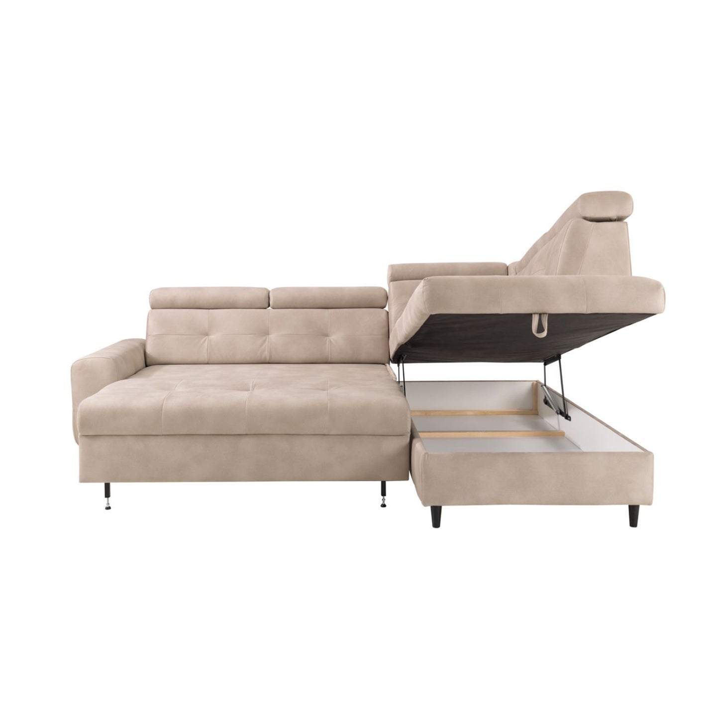 Matras Corner Sofa Bed with Storage- Beige