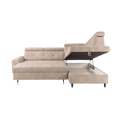 Matras Corner Sofa Bed with Storage- Beige