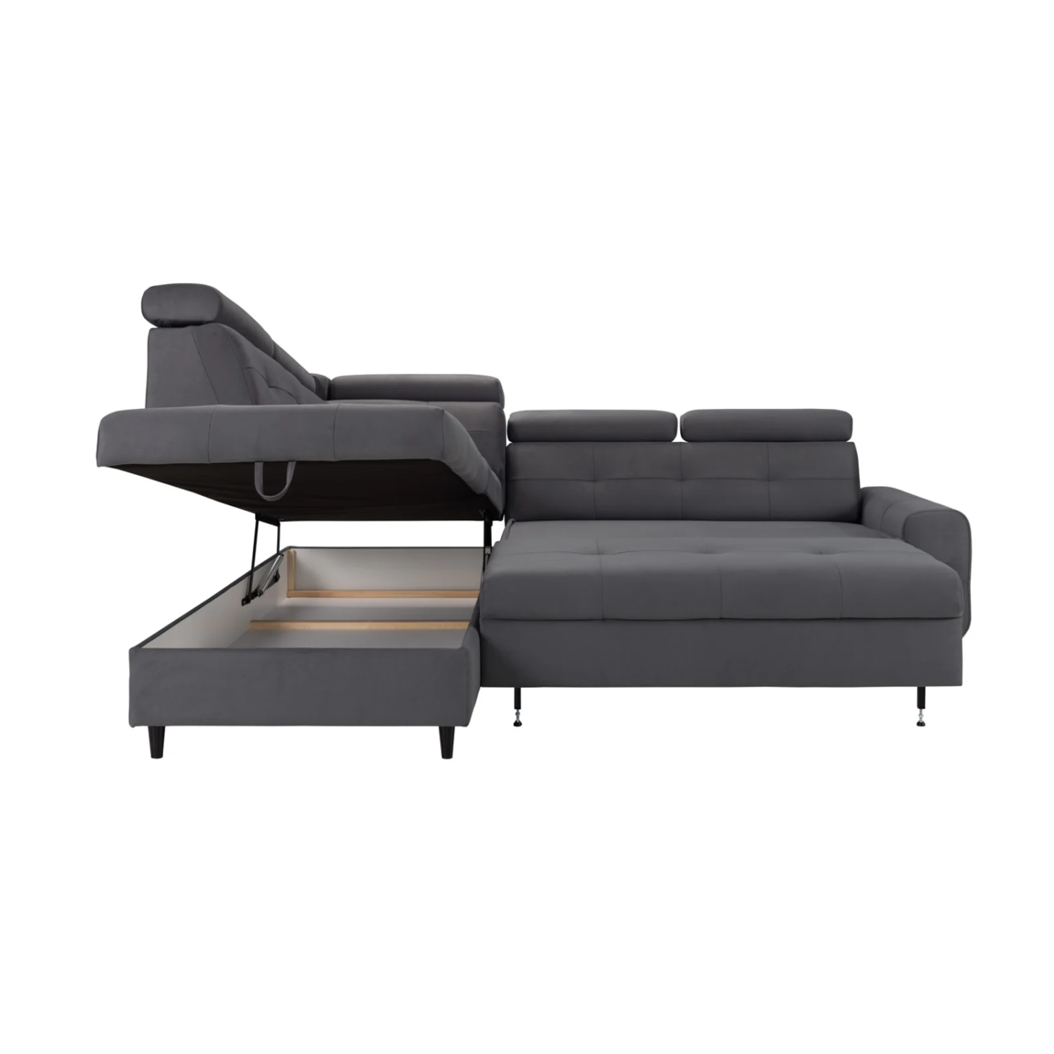 Matras Corner Sofa Bed with Storage- Dark Grey