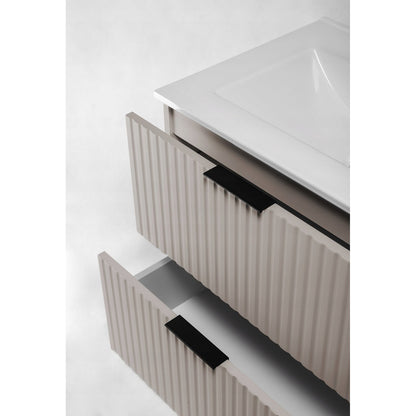 Flow 2 Drawer Standing Bathroom 60cm Vanity Cabinet with Basin - Cashmere