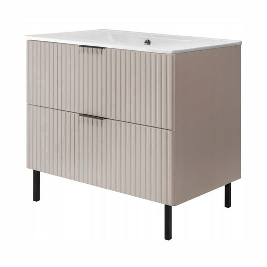 Flow Standing Bathroom Vanity Cabinet with Basin 80cm - Cashmere