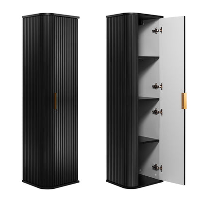 Elegance Glamour Style 2 Bathroom Wall Cabinets Set 35cm & 120cm - Black