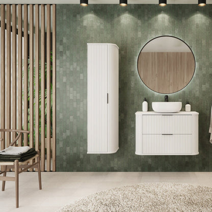 Elegance Glamour Style Tall Bathroom Wall Cabinet - White