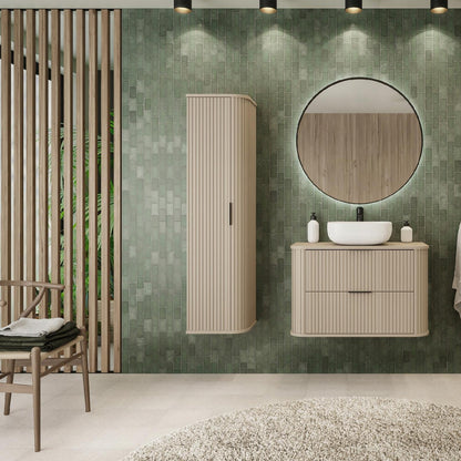 Elegance Glamour Style Tall Bathroom Wall Cabinet - Cashmere